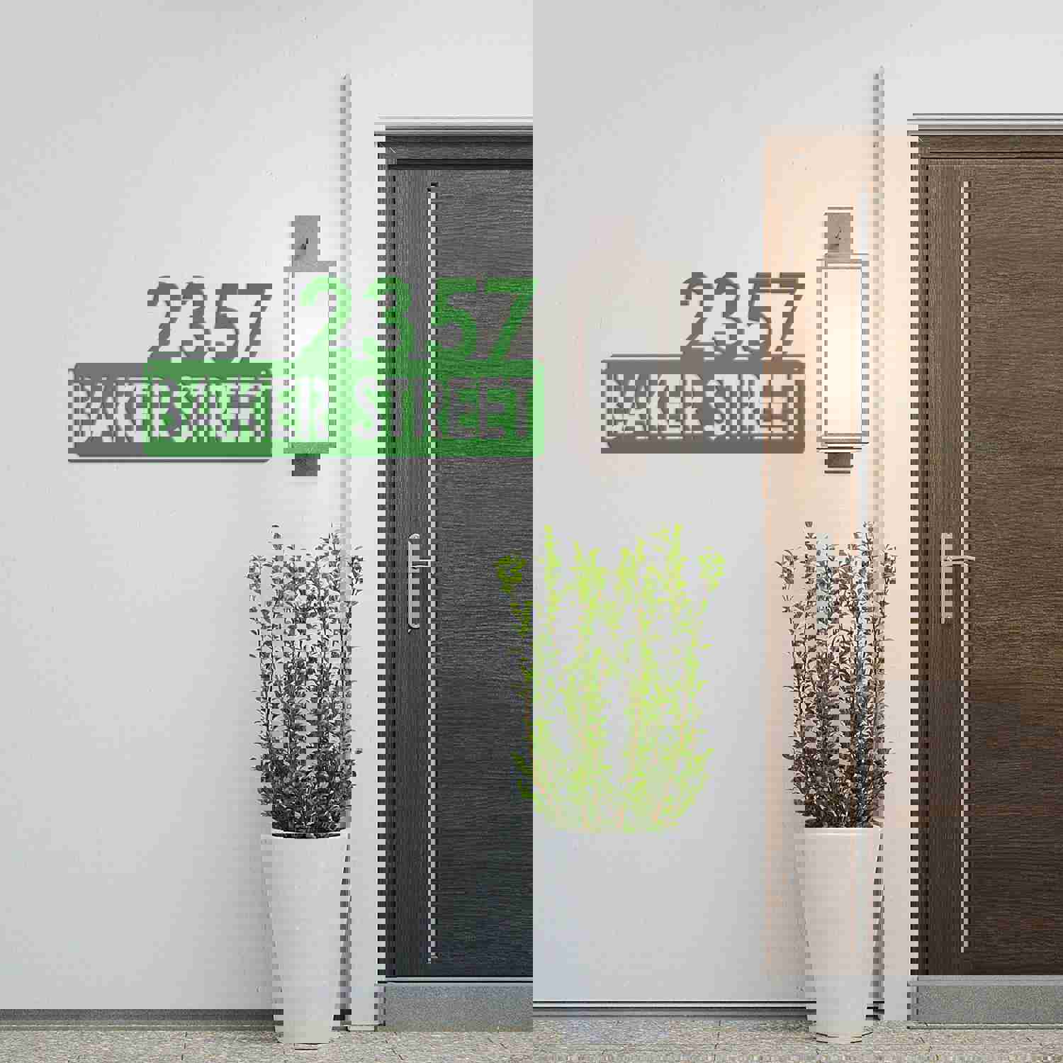 Personalized Modern House Number Sign - Custom Address Plaque for Home Decor