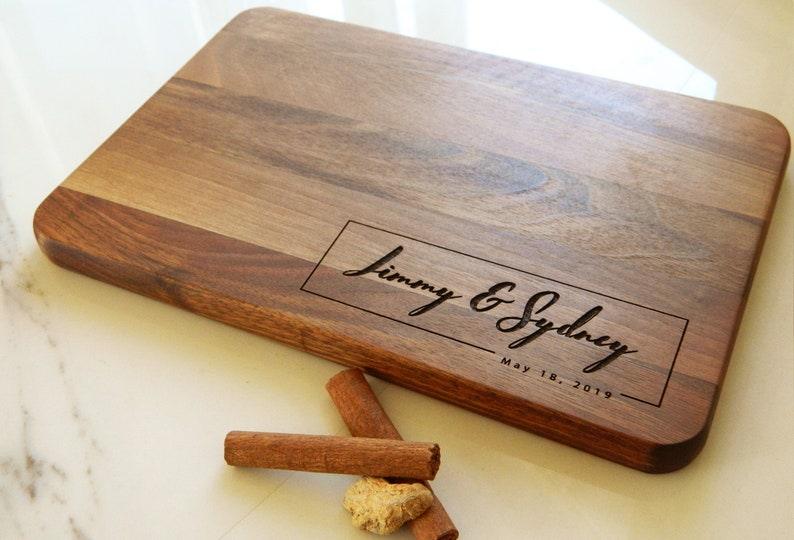 Personalized Wooden Cutting Board - Custom Engraved Gift for Wedding, Housewarming, Anniversary