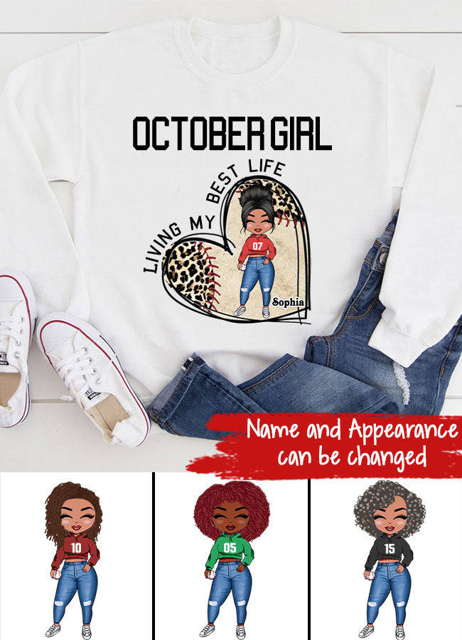 October Birthday Shirt for Queens - Custom Baseball Lover Tee