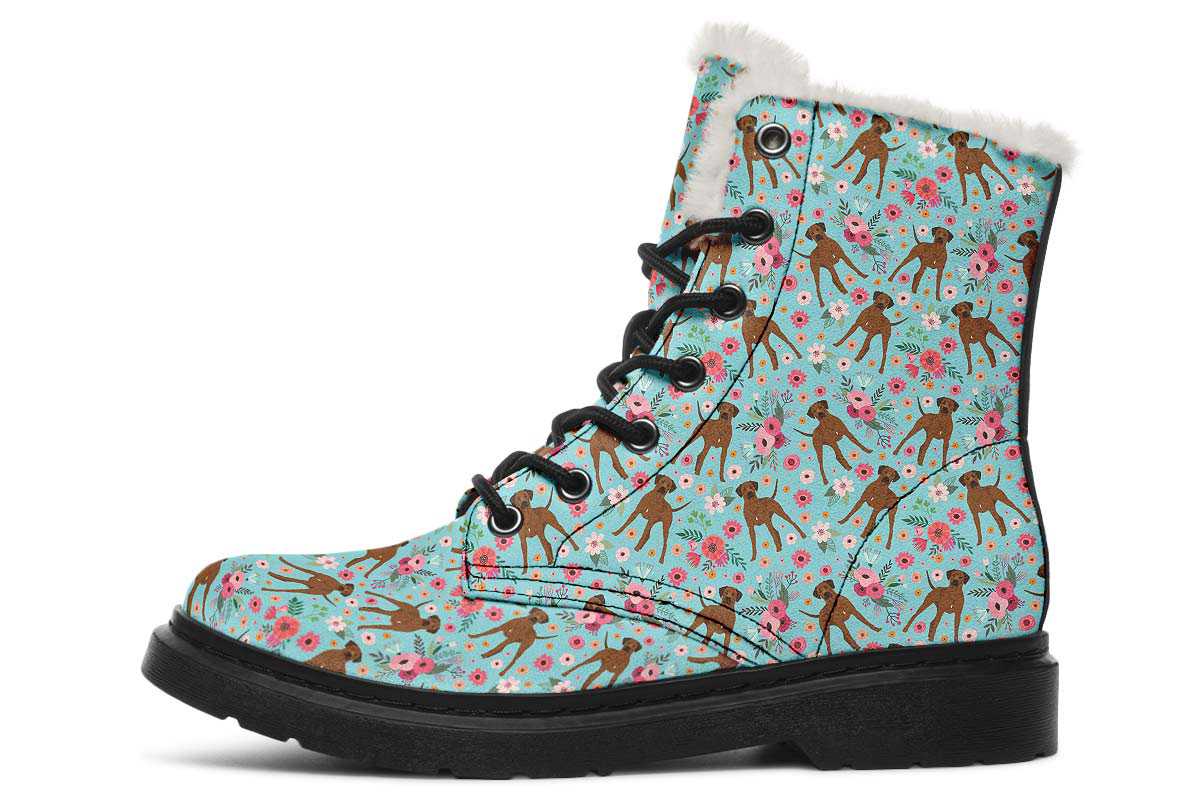 Rhodesian Ridgeback Flower Winter Boots