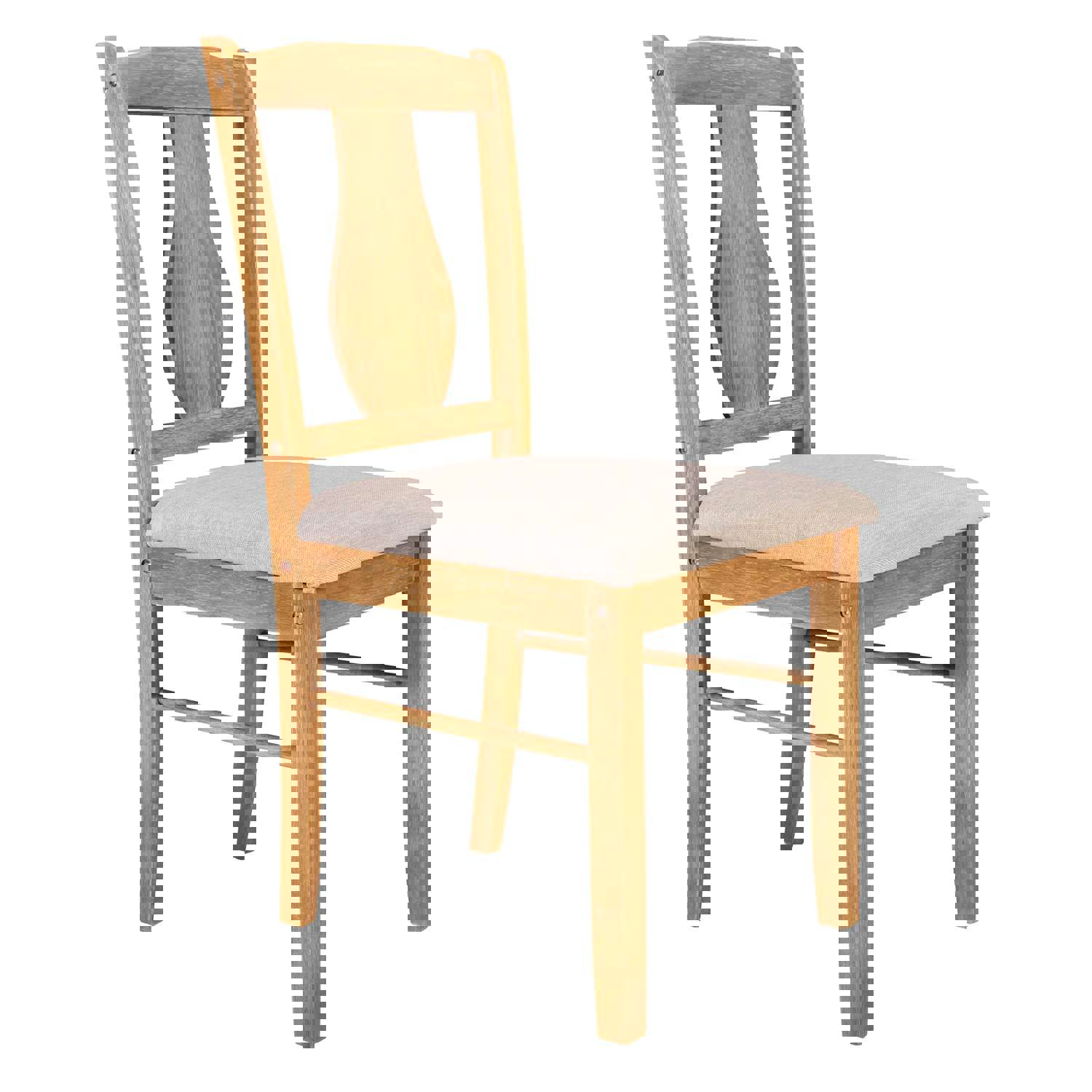 TREXM 5-Piece Kitchen Dining Table Set with Wooden Table and 4 Upholstered Chairs (Drift Wood)