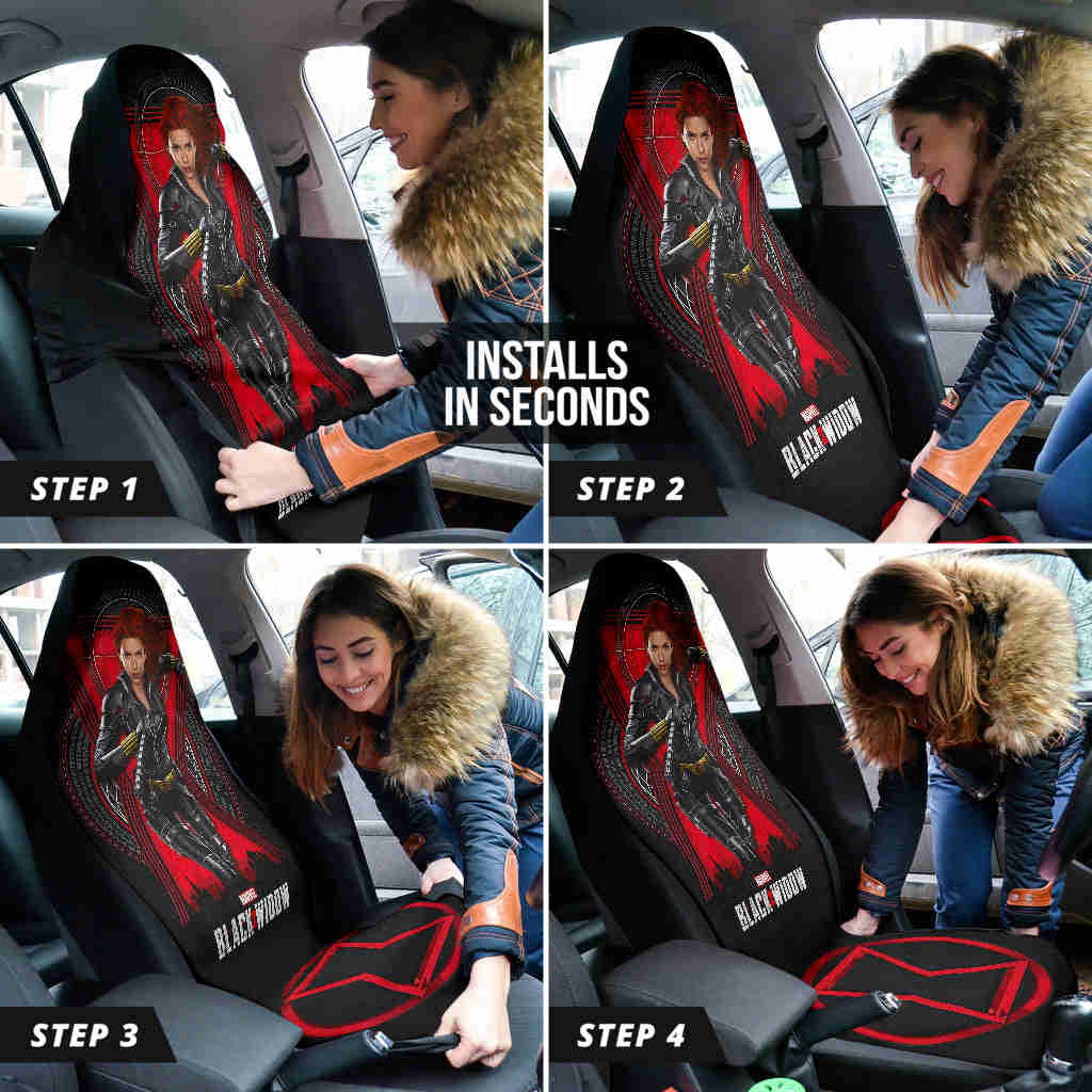 Black Widow Natasha Car Seat Covers - Premium Custom Fit for Cars & SUVs