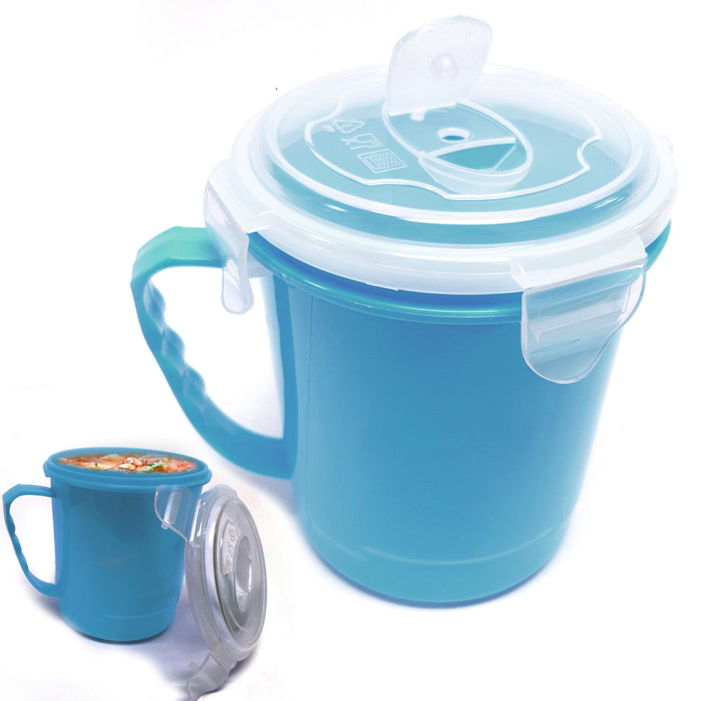2-Pack Microwave Safe Soup Bowl with Vent Lid, 30.5oz Plastic Food Storage Container