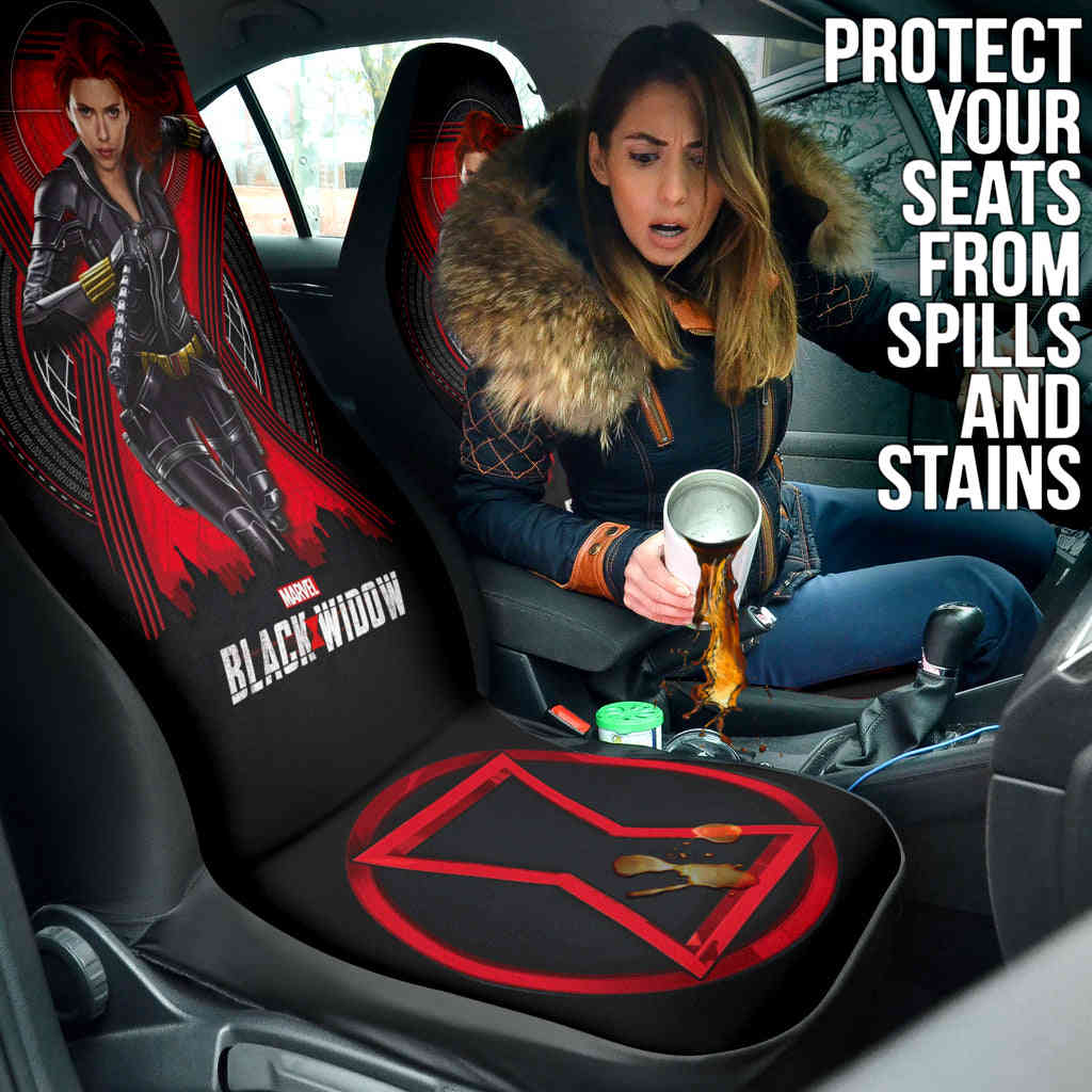Black Widow Natasha Car Seat Covers - Premium Custom Fit for Cars & SUVs