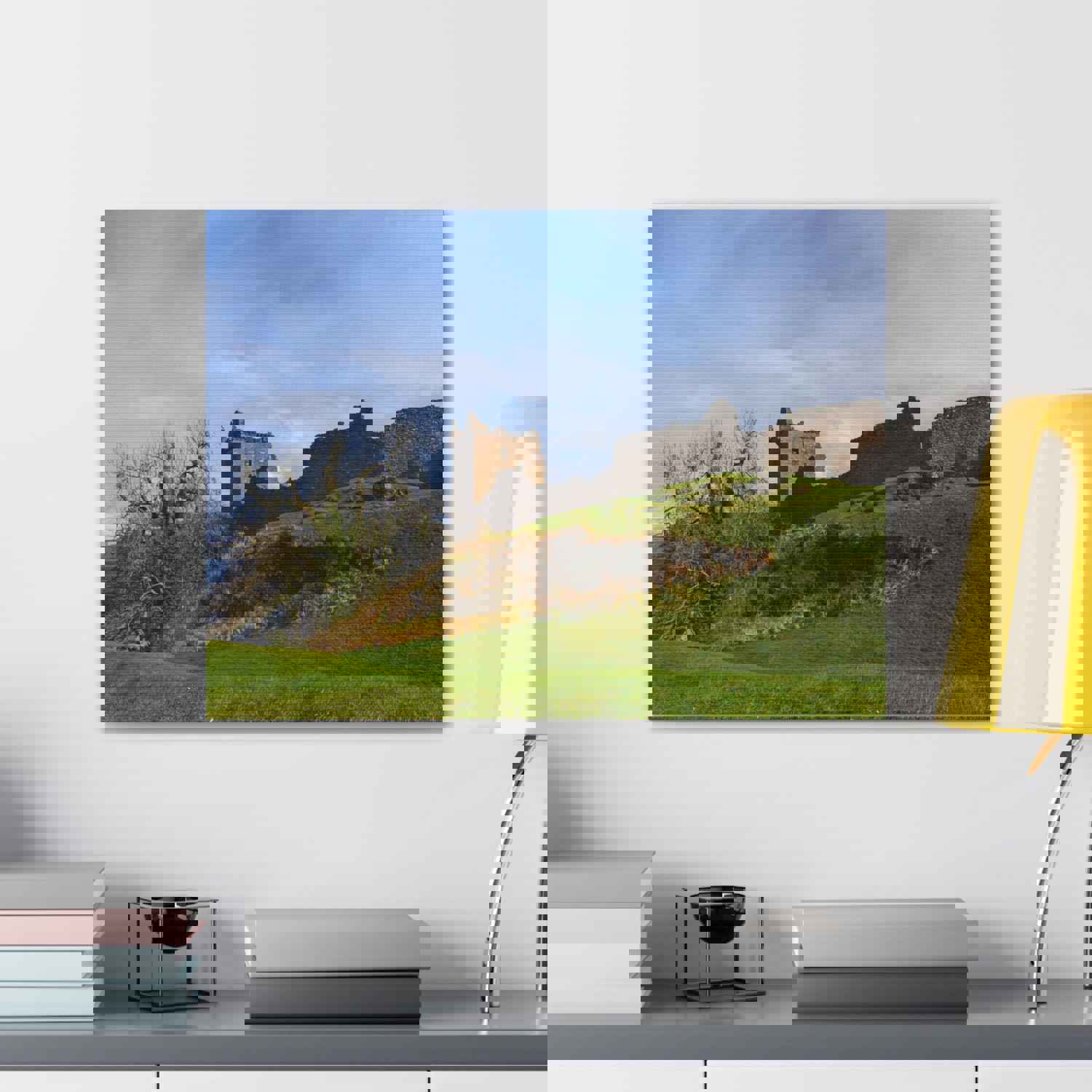 Ruins of Urquhart Scotland Nature Wilderness Photography Canvas Wall Art for Home Decor