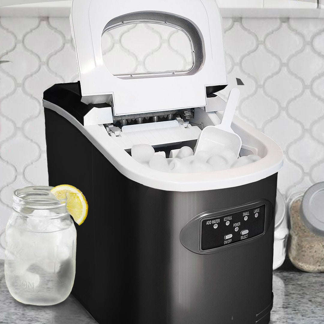 Whynter Compact Portable Ice Maker 27 lb Capacity – Metallic Black IMC-270MB
