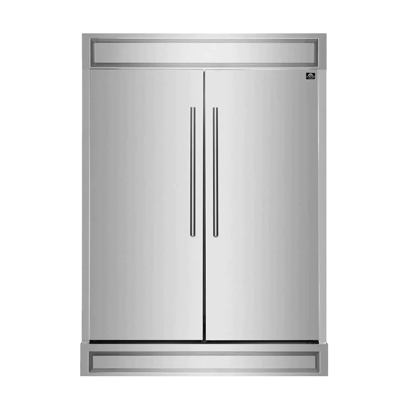 FORNO 60-Inch Maderno 2-Piece Convertible Built-In Refrigerator/Freezer with Decorative Grill Trim, 27.2 cu.ft.