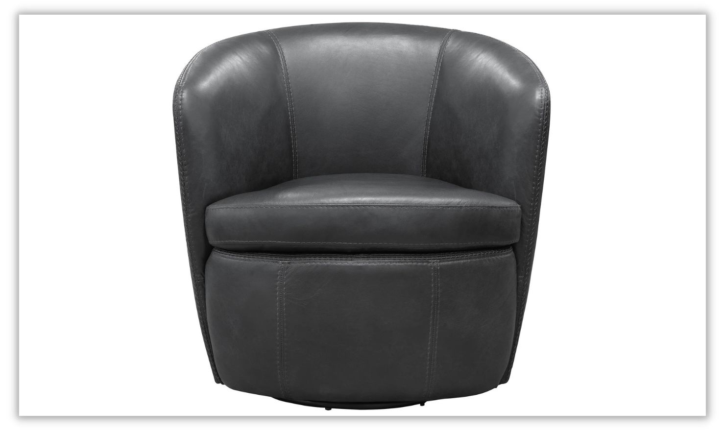 Barolo Leather Swivel Club Chair by Jennifer Furniture