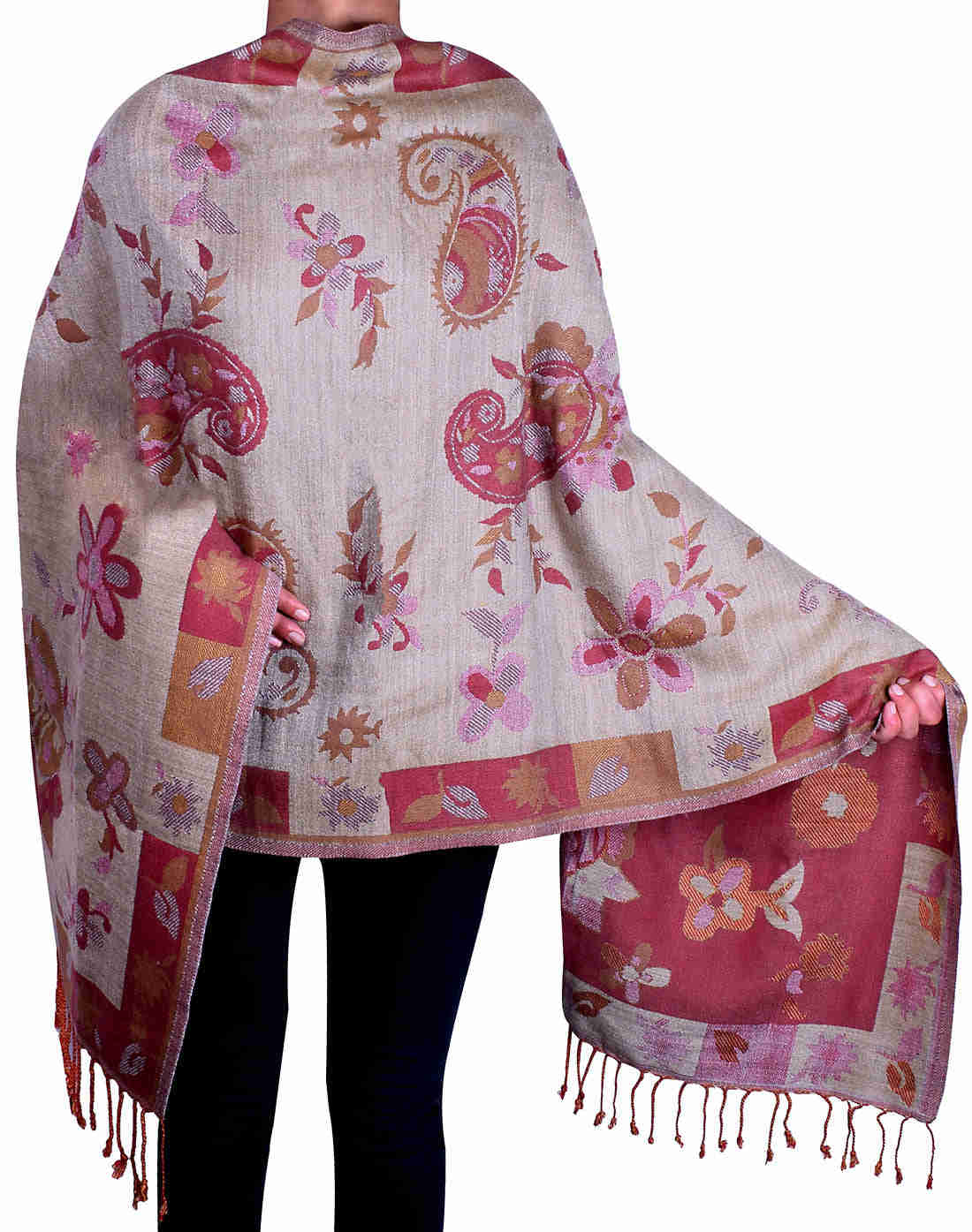 Scarves Paisley Womens Wool Shawl Indian Clothing (80 x 28 inches)