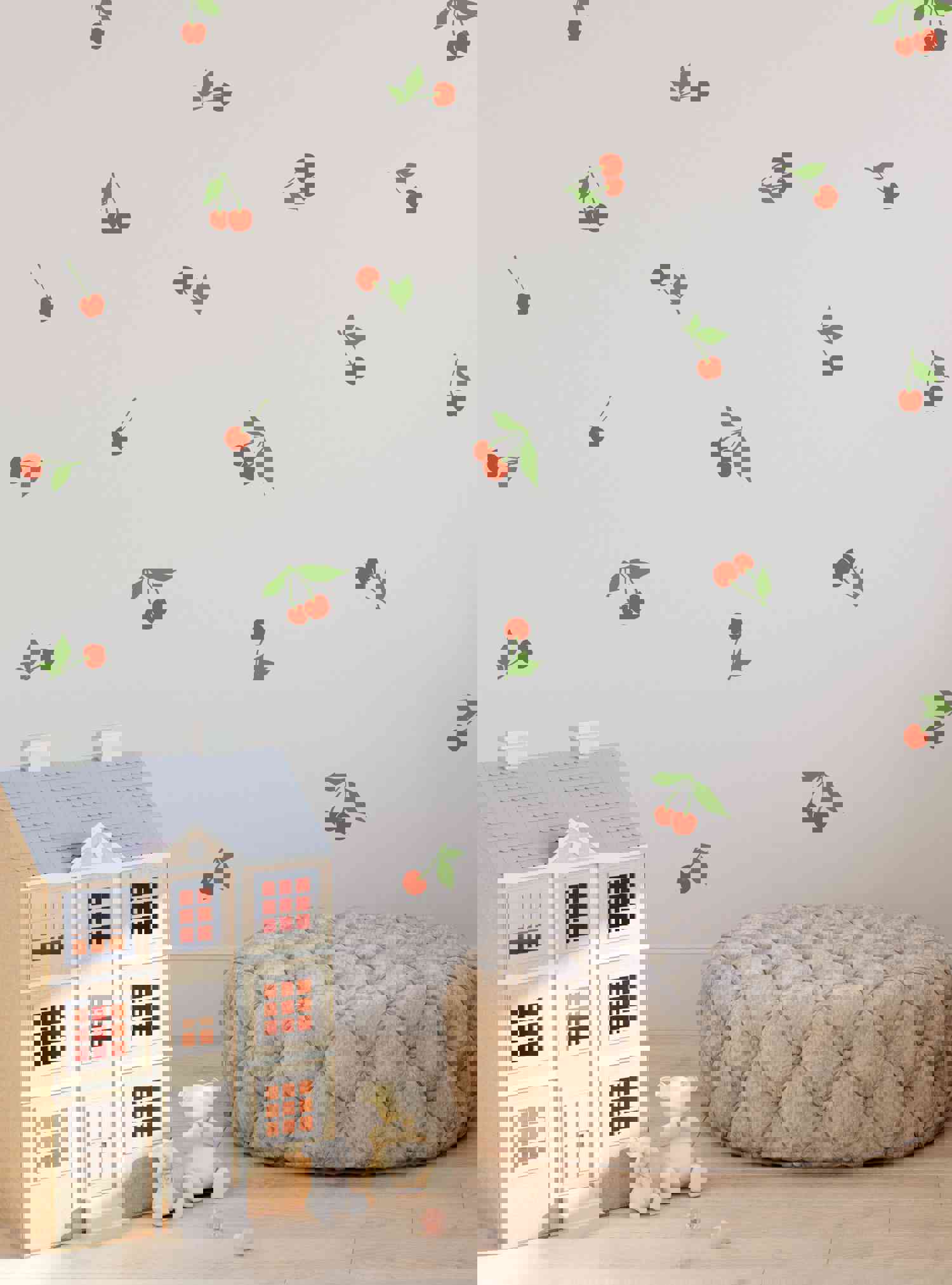 Cherry Fruit Wall Decal - Customizable Colors