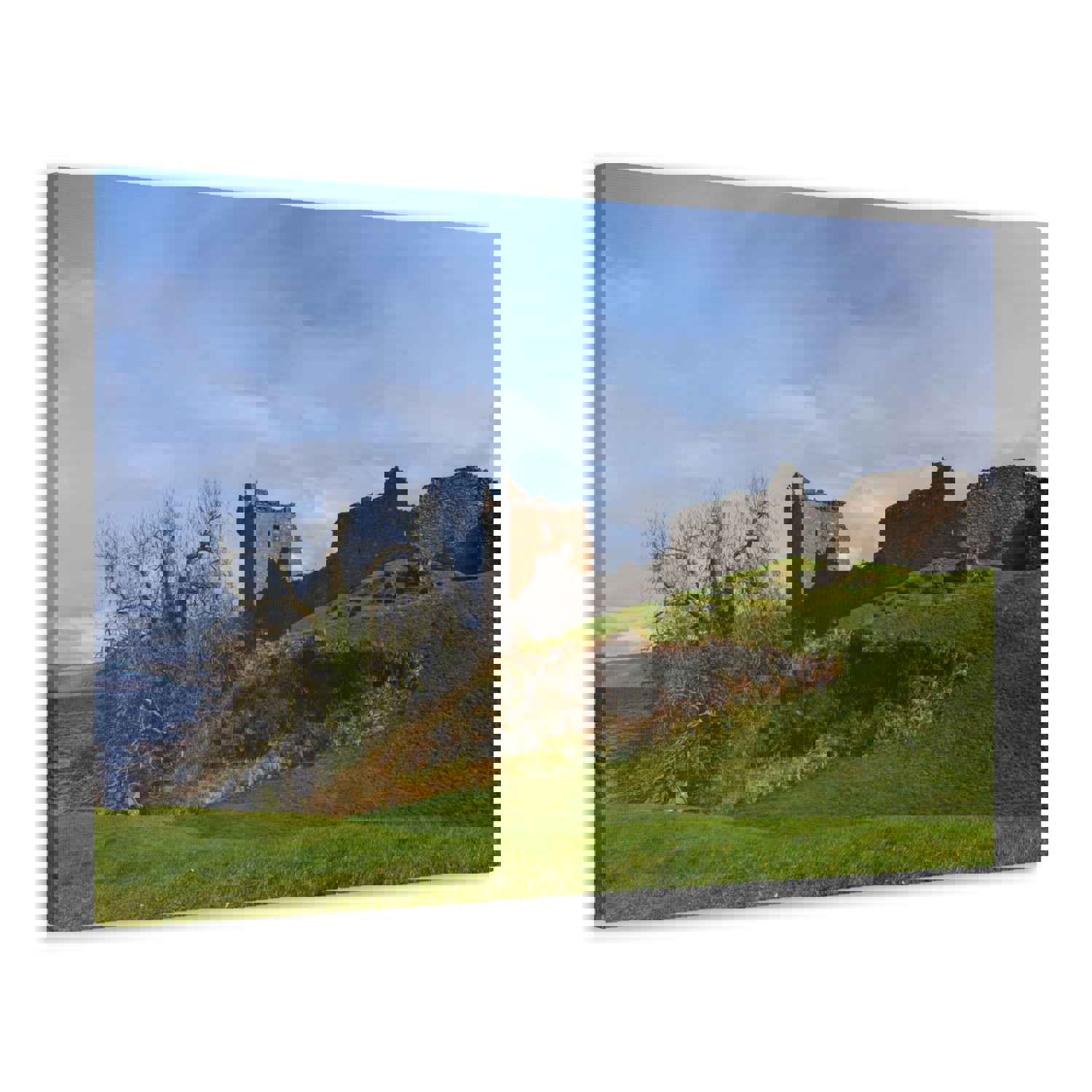 Ruins of Urquhart Scotland Nature Wilderness Photography Canvas Wall Art for Home Decor