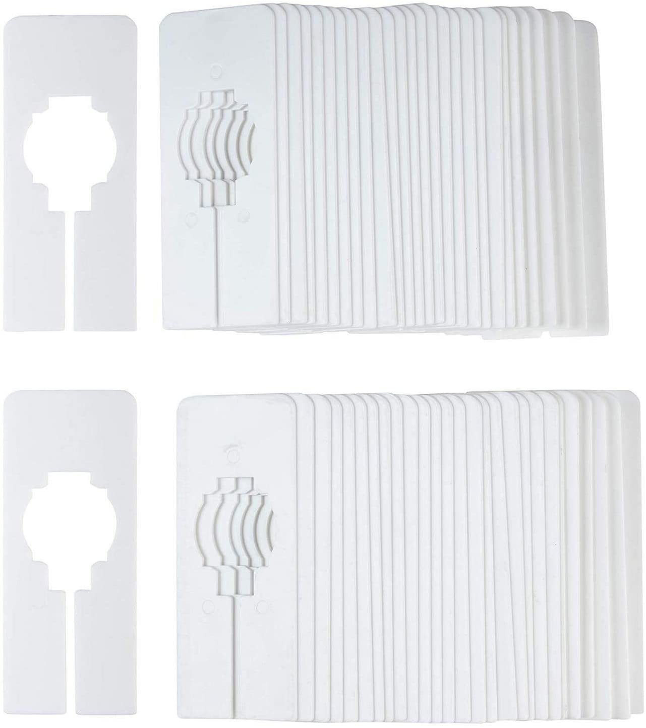 60x White Blank Rectangle Hanger Dividers for Clothing Rack Closet