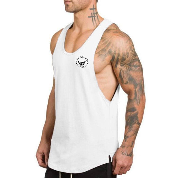 Men's Gym Cotton Singlets Bodybuilding Tank Top - Fitness Sleeveless Vest