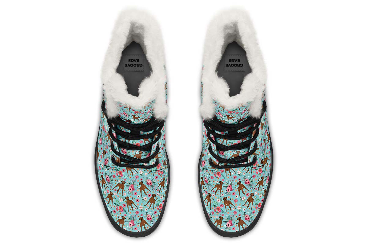 Rhodesian Ridgeback Flower Winter Boots