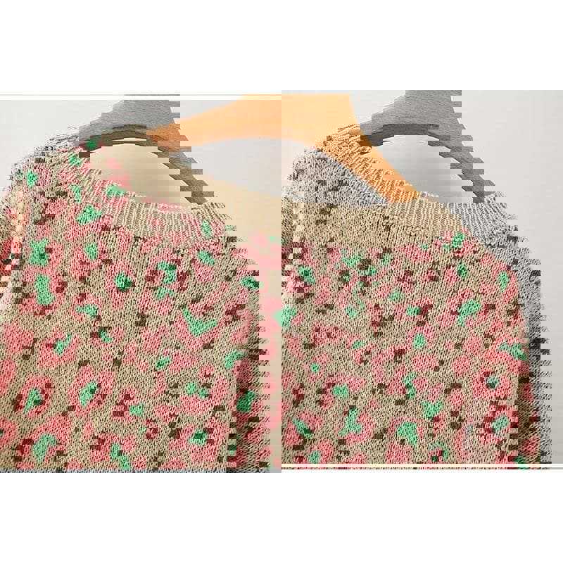 FASHION LEOPARD PATTERN KNITTED SWEATER