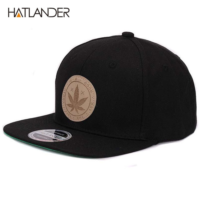 HATLANDER Solid Cotton Snapback Caps for Women and Men - Adjustable Flat Brim Hip Hop Baseball Cap