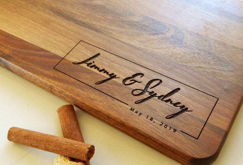 Personalized Wooden Cutting Board - Custom Engraved Gift for Wedding, Housewarming, Anniversary