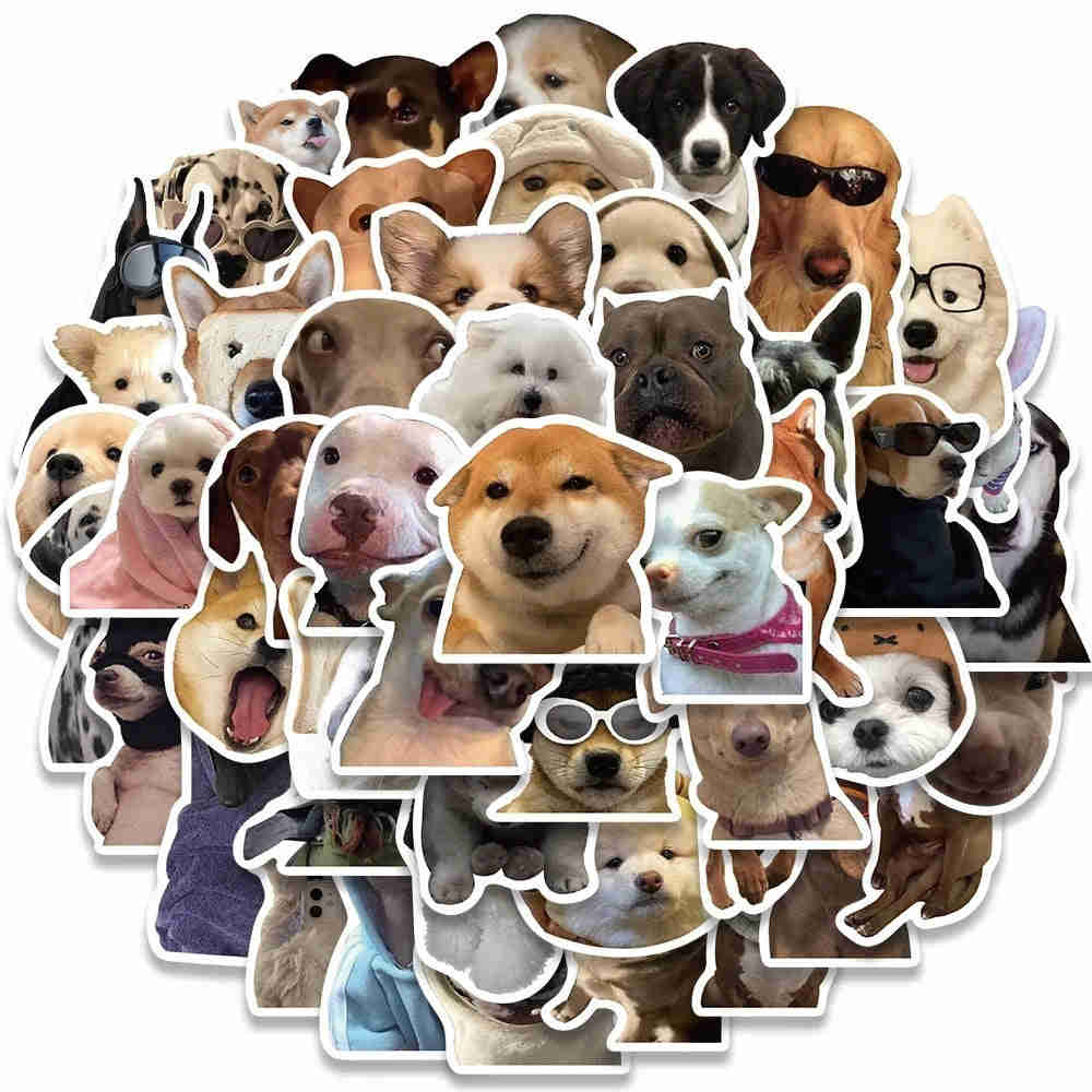 10/30/50/100pcs Cute Dog Cat MEME Funny Animals Stickers Aesthetic Decals for Notebook, Laptop, and Kids