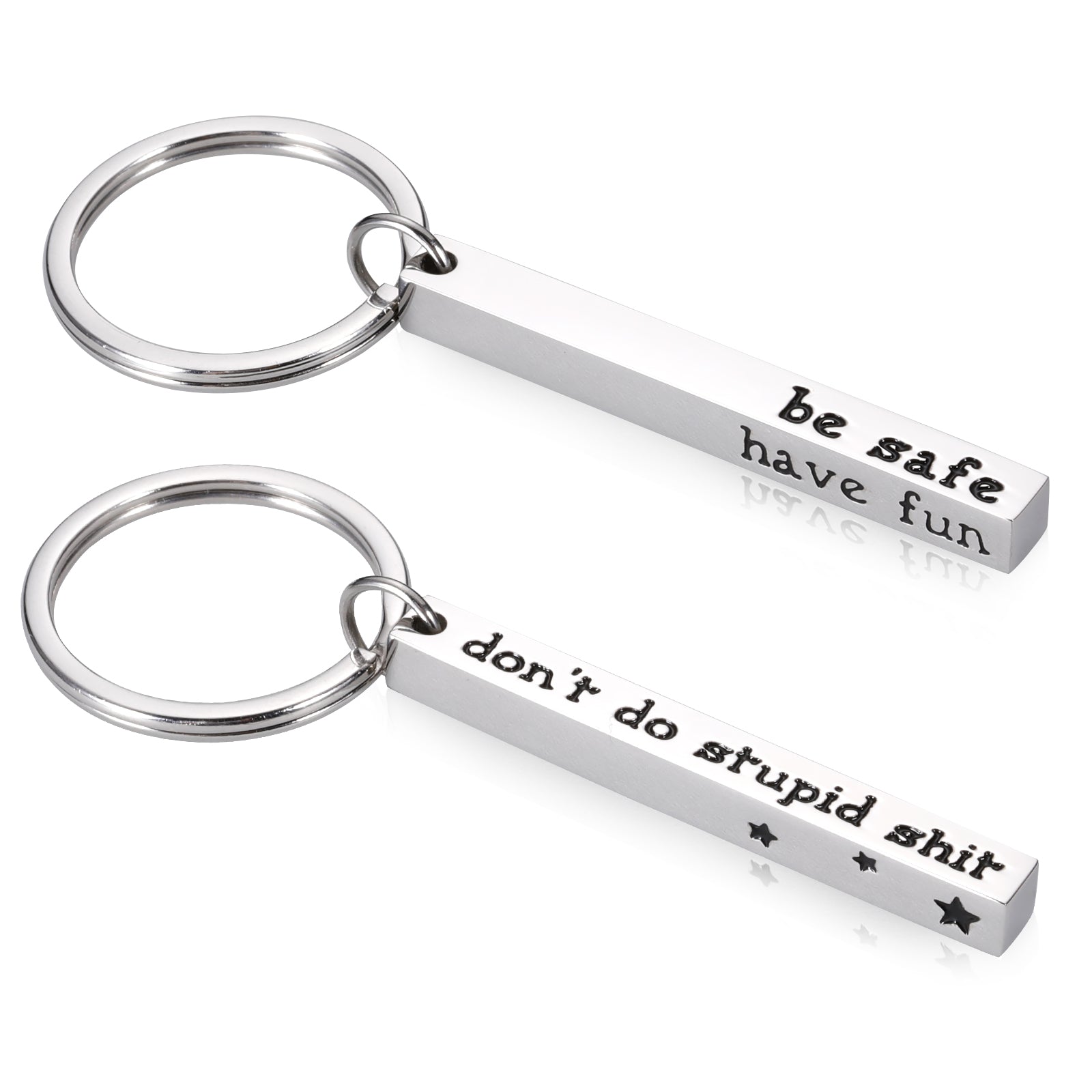 Funny Don't Do Stupid Stuff Keychain - Humorous Gift for Teens, Adults, and New Drivers