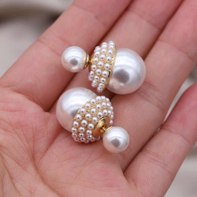 Korean Designed Simple Pearl Stud Earrings for Women - Elegant Daily Work Accessories