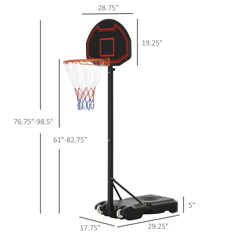 Soozier Portable Basketball Hoop Stand - Adjustable Height with Wheels for Indoor & Outdoor Use