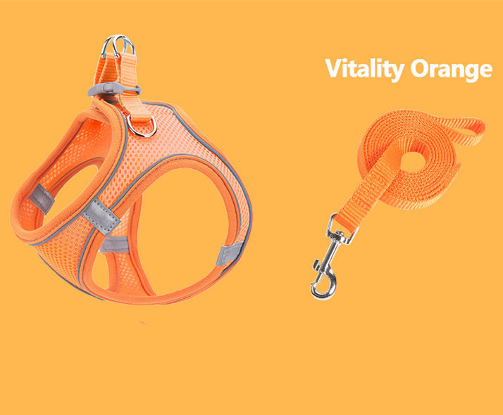 Breathable Reflective Pet Vest Leash for Cats and Dogs