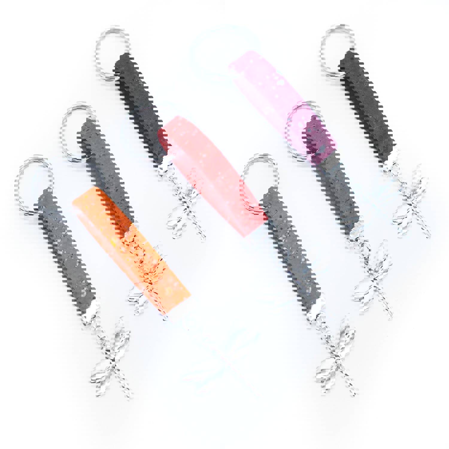 Dragonfly Pendant Colorful Cork Keychain I-067