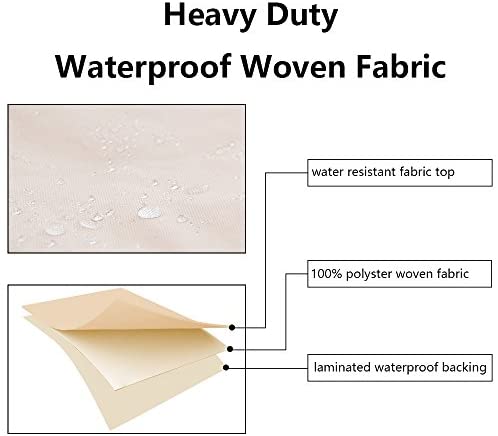 FLYMEI 144 Inches Waterproof Patio Furniture Cover with Buckle Straps, Grey