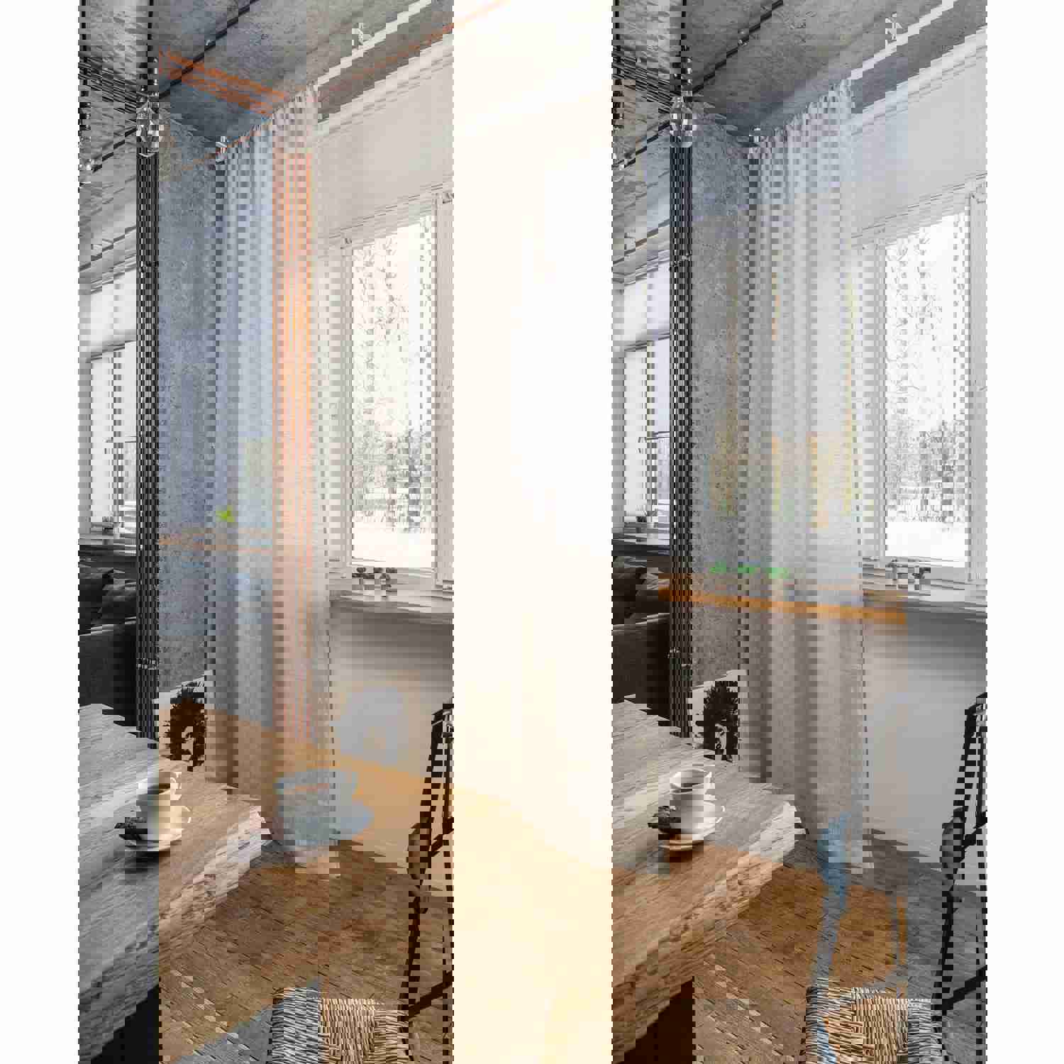 Linen Sheer Curtain - Tab Top, Rod Pocket or Hidden Tabs - Unlined Sheer Curtain Panel