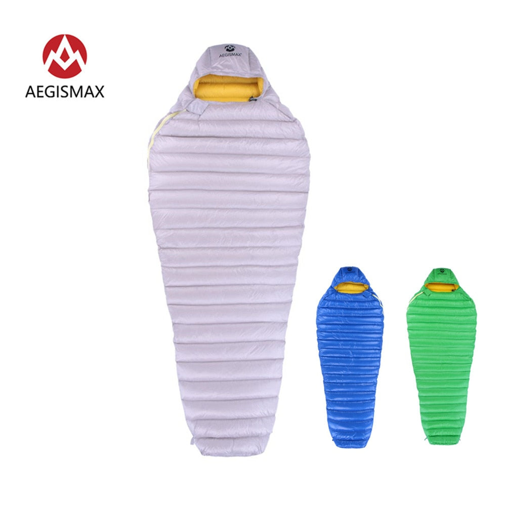 AEGISMAX Outdoor Camp Ultra Dry White Goose Down Sleeping Bag 700FP Mummy Type
