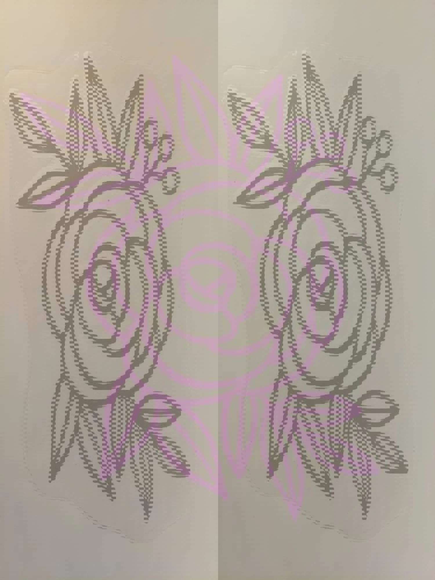 Floral Line Art Roses Vinyl Decal for Smooth Surfaces