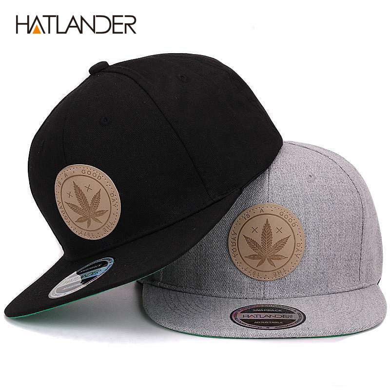 HATLANDER Solid Cotton Snapback Caps for Women and Men - Adjustable Flat Brim Hip Hop Baseball Cap