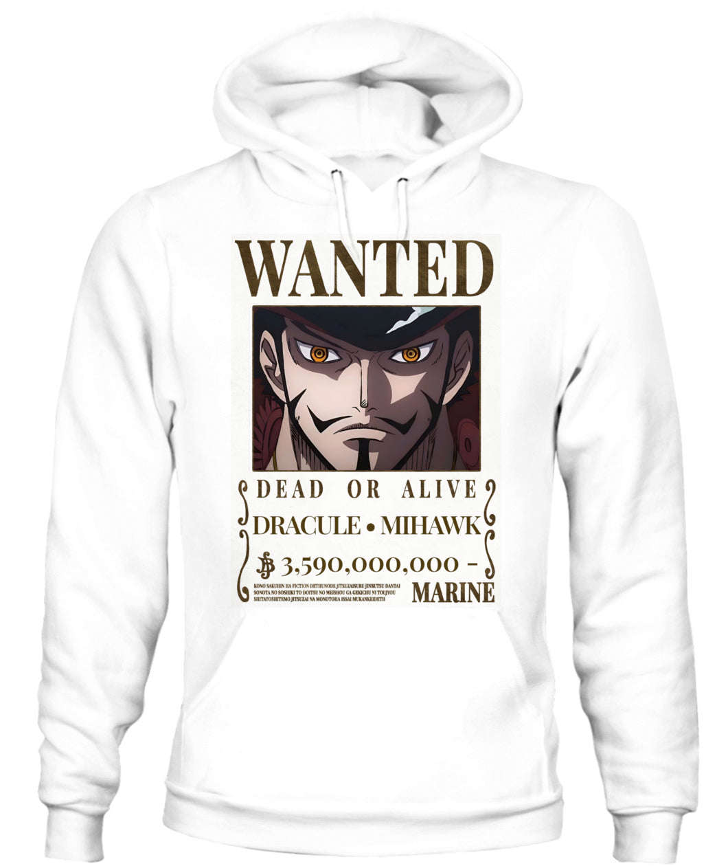 Mihawk Wanted Custom Graphic Unisex Cotton T-Shirt