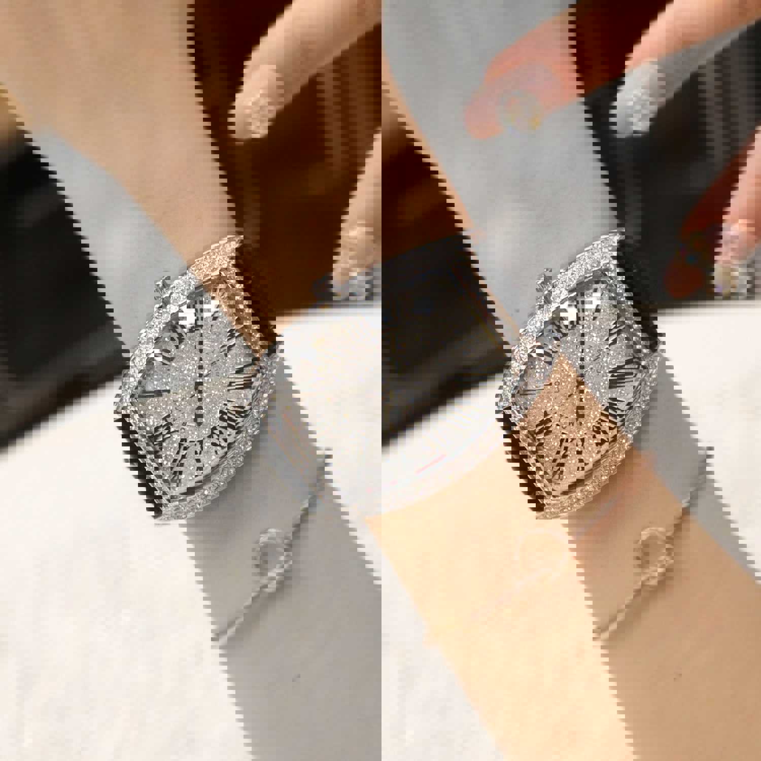 Fashion Trend Net Red New Style Wine Barrel Type Genuine Large Full Diamond Men's Watch Real Belt Diamond Women's Watch Waterproof Wrist Watches
