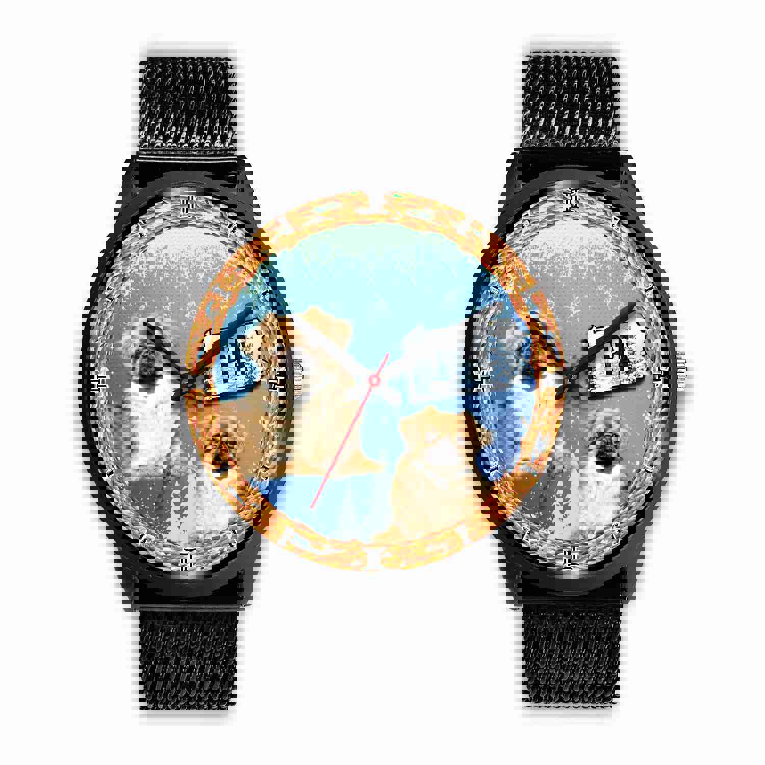 Stylish Pekingese Dog Christmas Wrist Watch for Men and Women