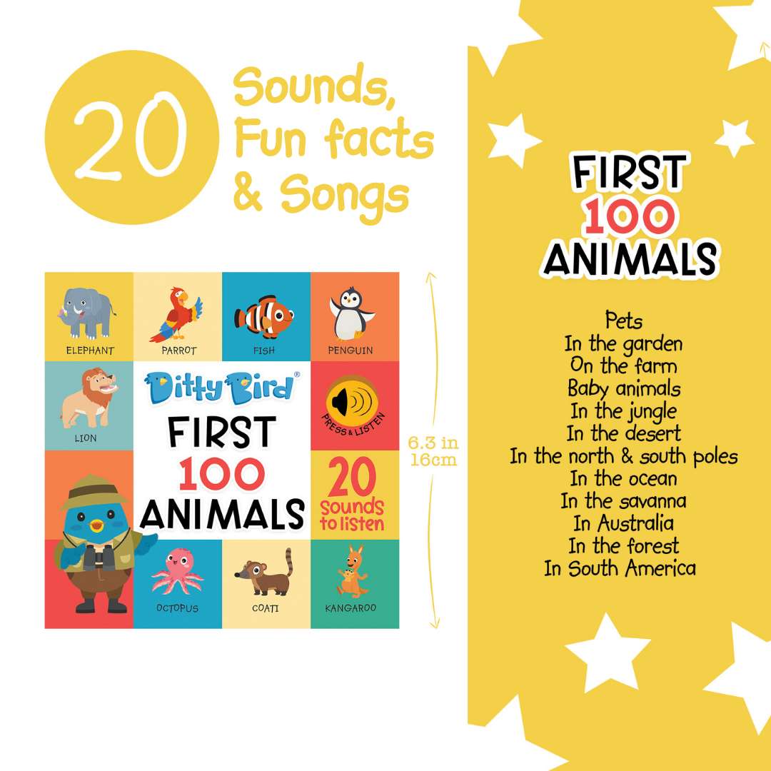 DITTY BIRD - 100 ANIMALS SOUND BOOK