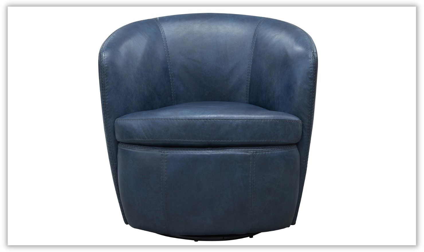 Barolo Leather Swivel Club Chair by Jennifer Furniture