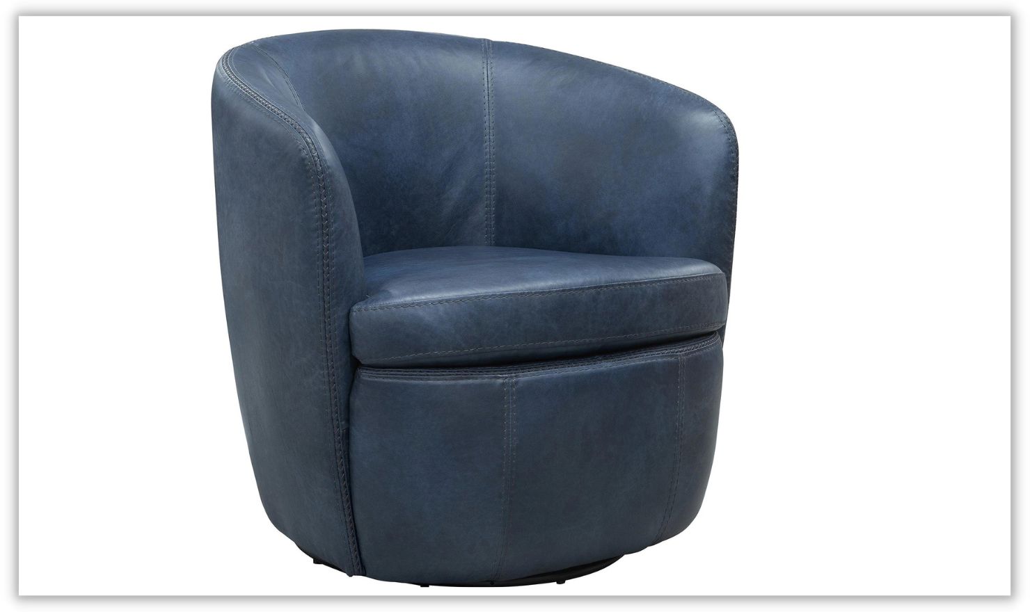 Barolo Leather Swivel Club Chair by Jennifer Furniture
