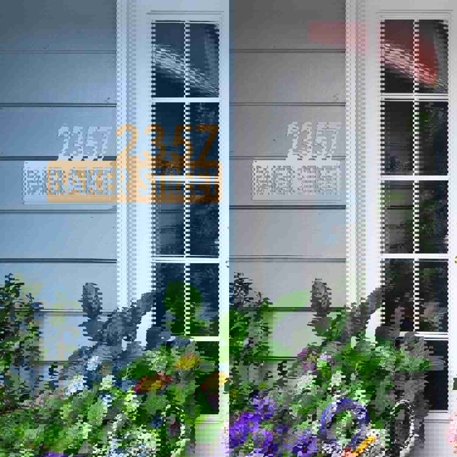 Personalized Modern House Number Sign - Custom Address Plaque for Home Decor