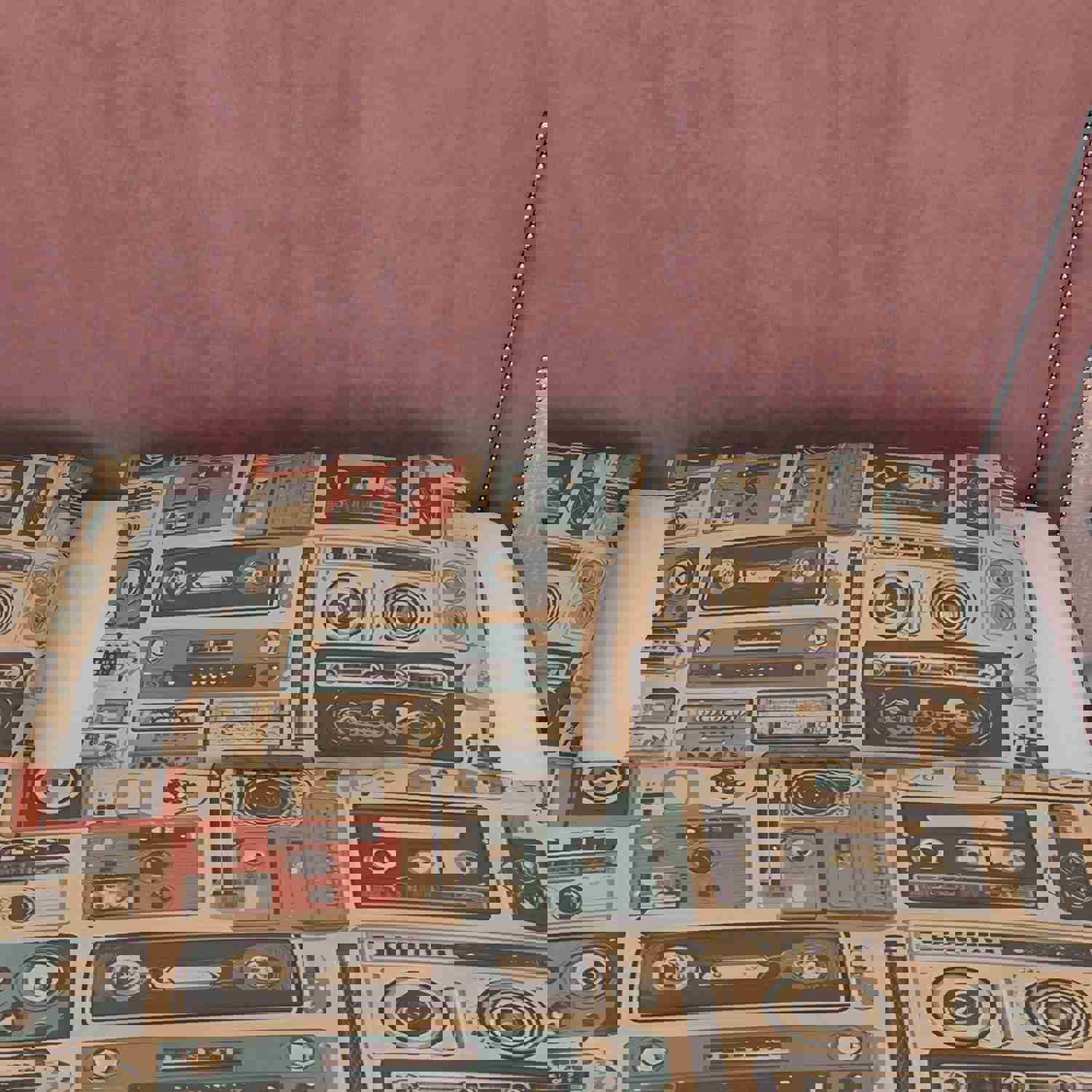 Vintage Radio Retro Bedding Set - 70s Nostalgic Duvet Cover with Zipper