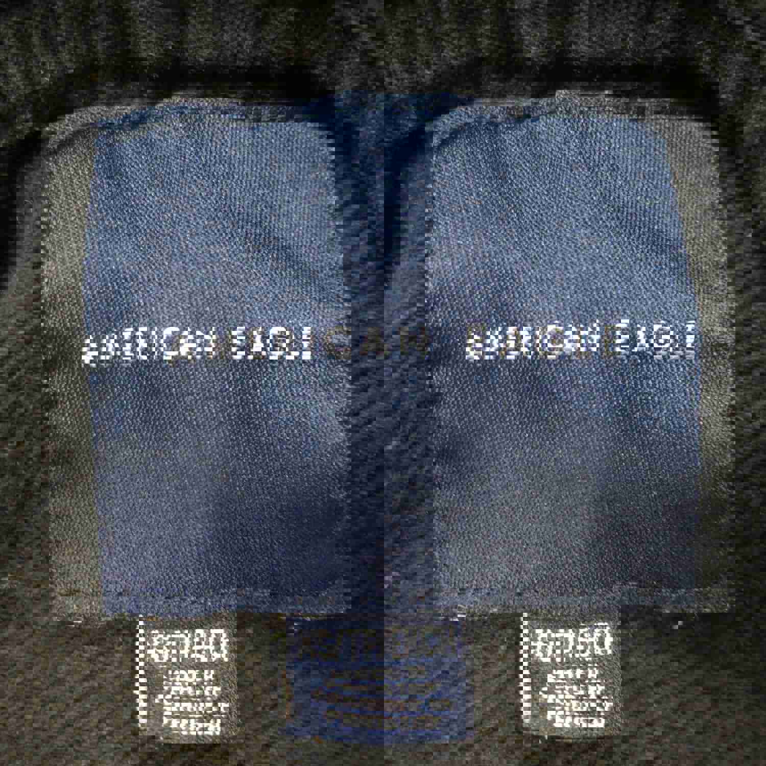 American Eagle Men's Pullover Hoodie Sweatshirt - Blue Black, Size XS