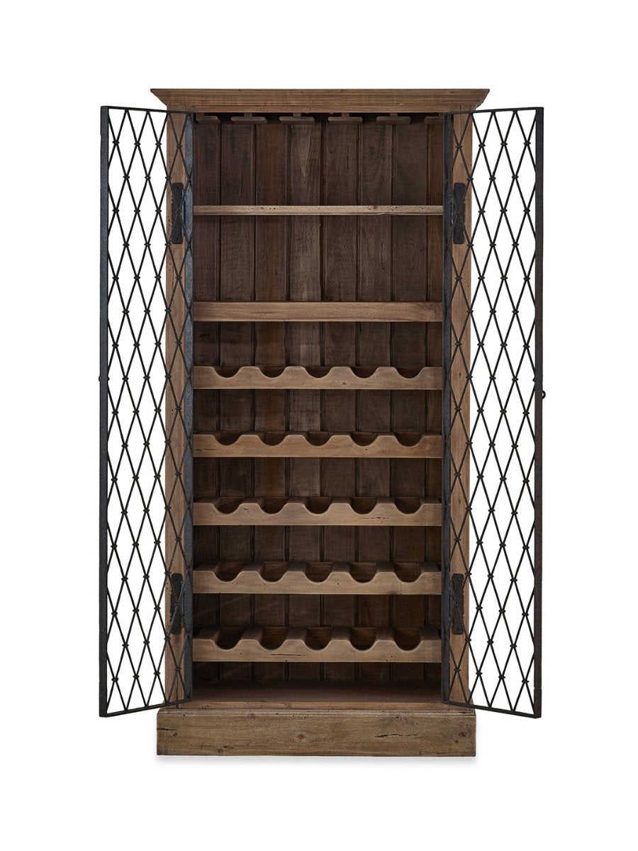 Sonoma 35 Mahogany & Iron Wine Cabinet - Driftwood