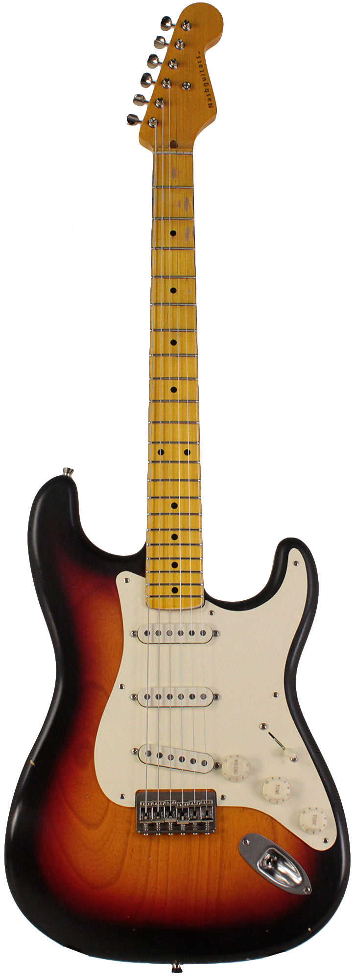 Nash S-57 Guitar, 3 Tone Burst, Hard Tail, Light Aging