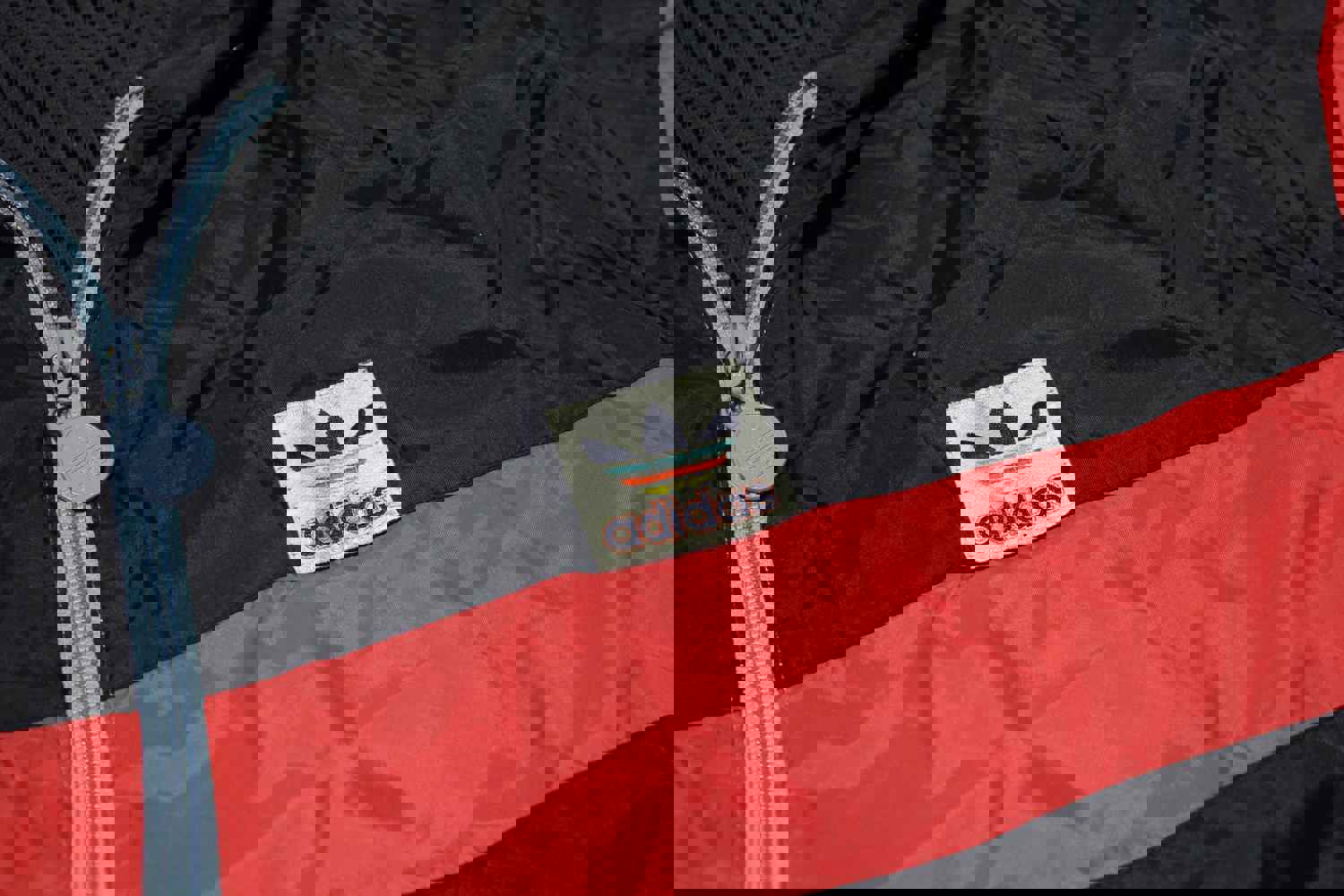 Adidas 80s Vintage Color Block Hoodie Windbreaker Jacket