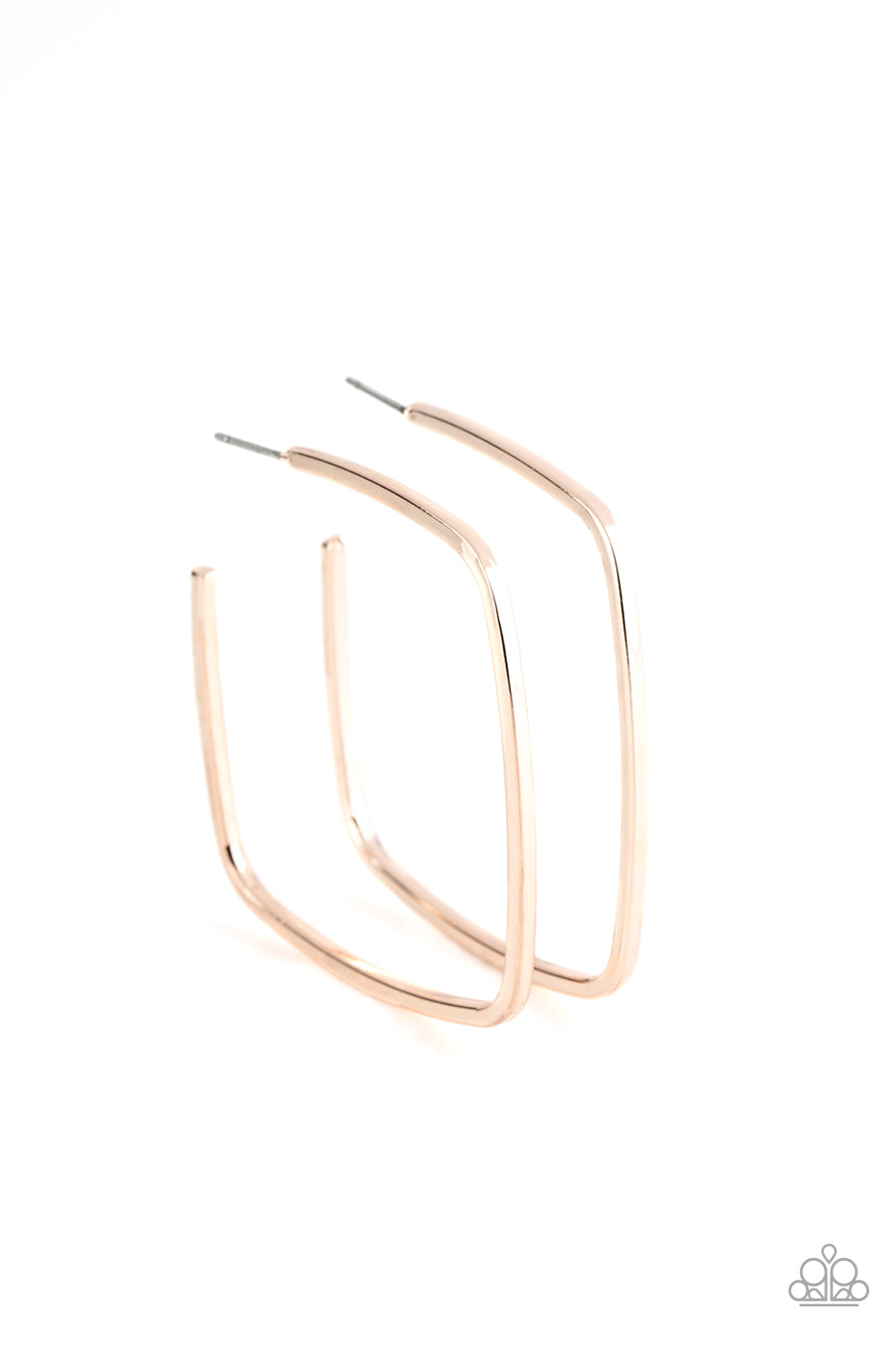 Brazen Beauty - Rose Gold Square Hoop Earrings