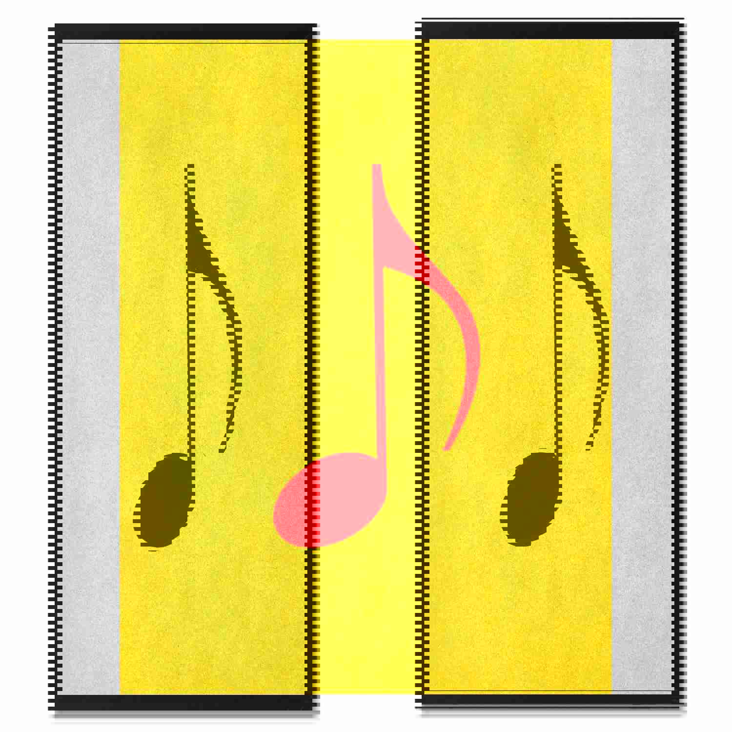 Quaver Music Yellow Canvas Print Pictures Frames for Office and Home Décor