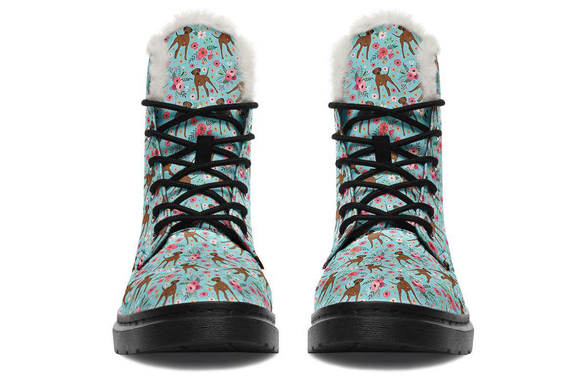 Rhodesian Ridgeback Flower Winter Boots