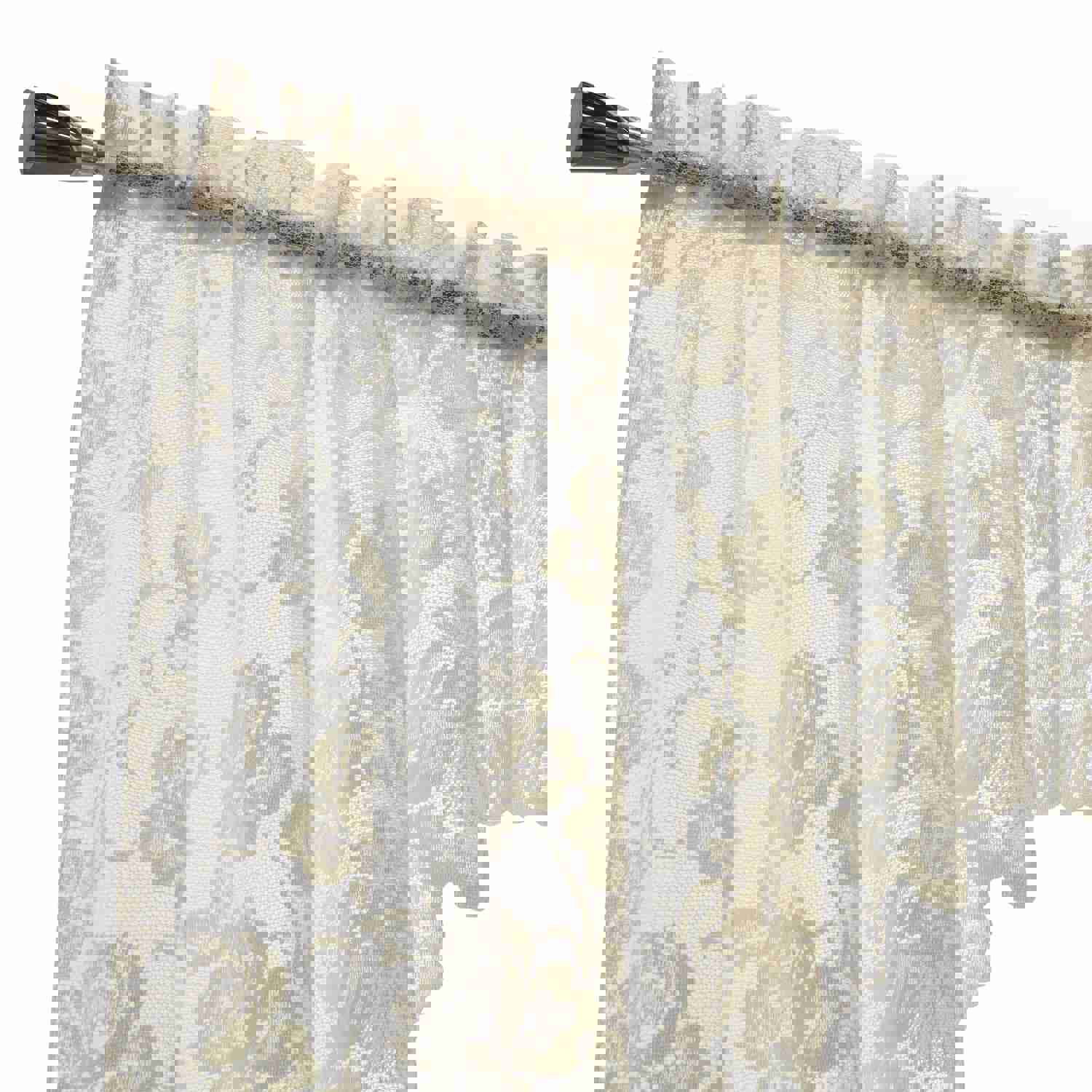 CommonWealthLimoges Sheer Rod Pocket Swag Valance Set 72 x 32 Ivory