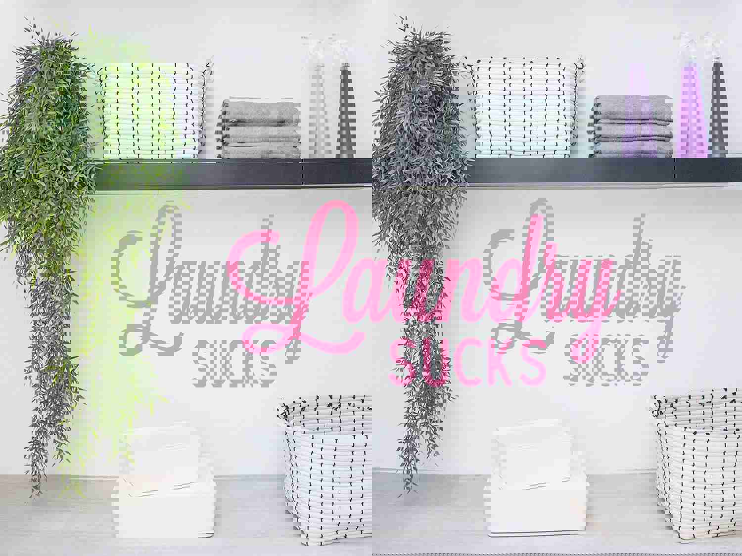 Laundry Sucks Cursive Wall Decal for Laundry Room