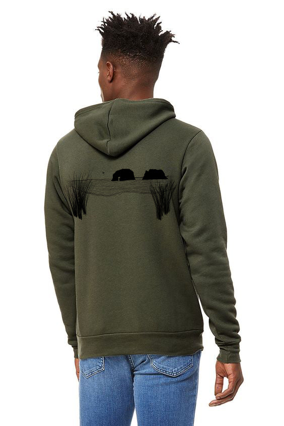 Twin Rocks Ultra Soft Zip Up Hoodie - Unisex Military Green